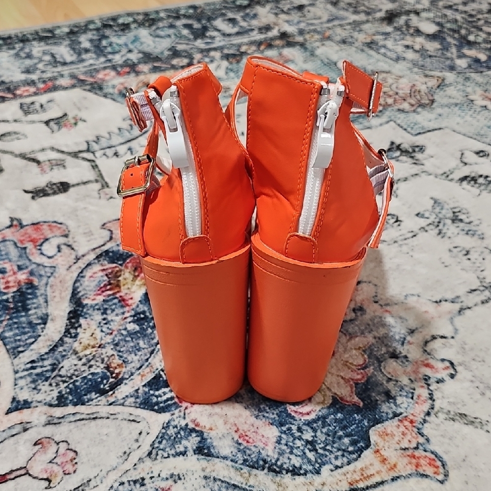 Vibrant Orange Platform Heels - image 2